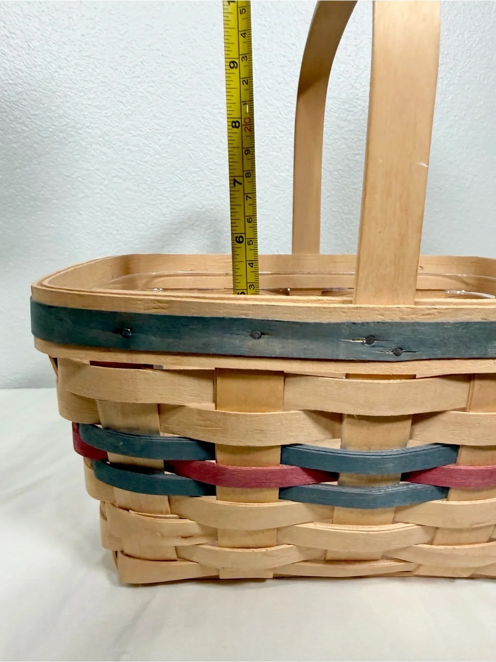 Vintage 1991 Longaberger All Purple Basket Natural Wood Spring Easter Trim 9.5x5